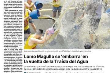 La prensa regional destaca el éxito y buen ambiente de la Traída del Agua de Lomo Magullo (Telde)/TA.